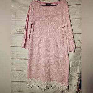 Ming Wang Floral Lace Hem Sheath Dress